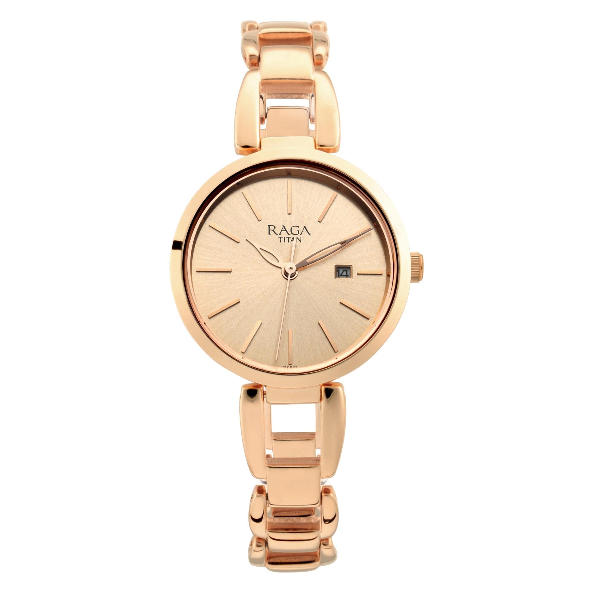 Raga Viva Rose Gold Dial Metal Strap Watch
