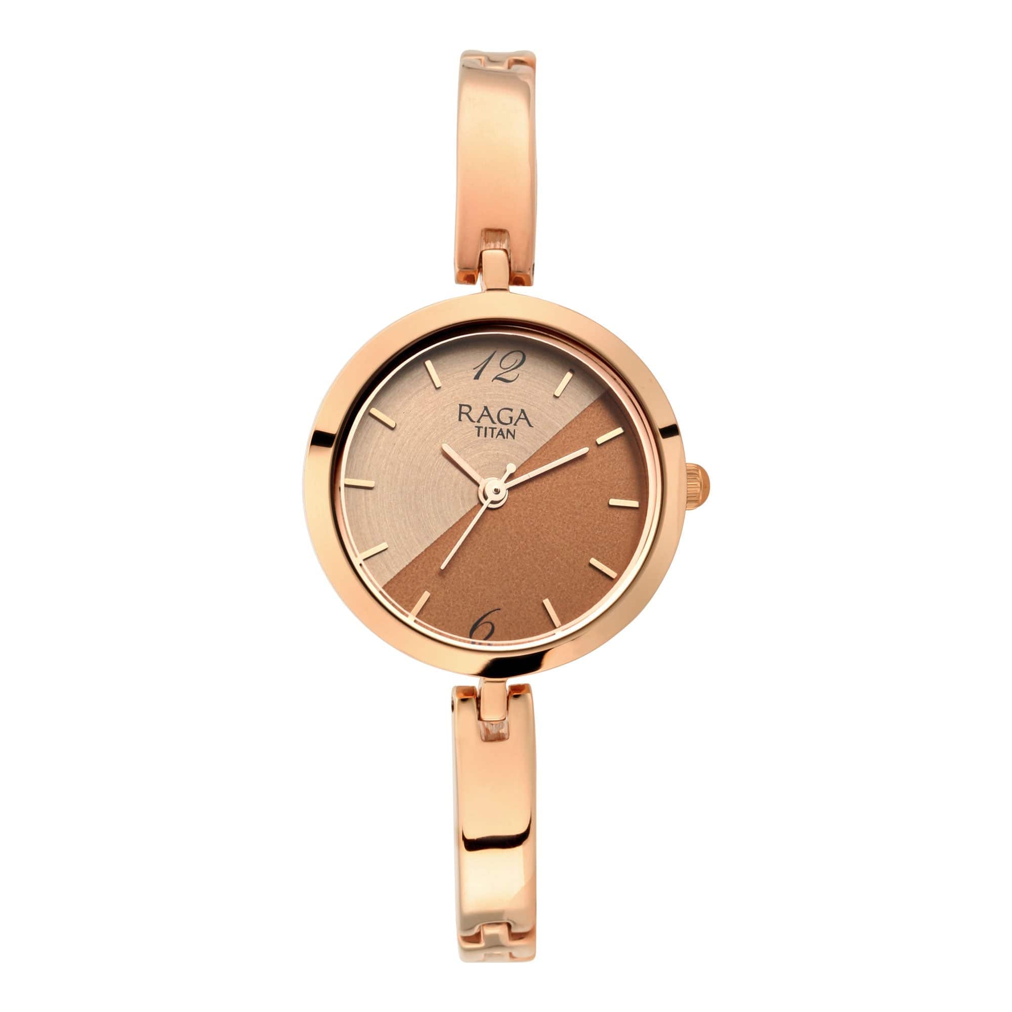 Raga Viva Rose Gold Dial Metal Strap Watch