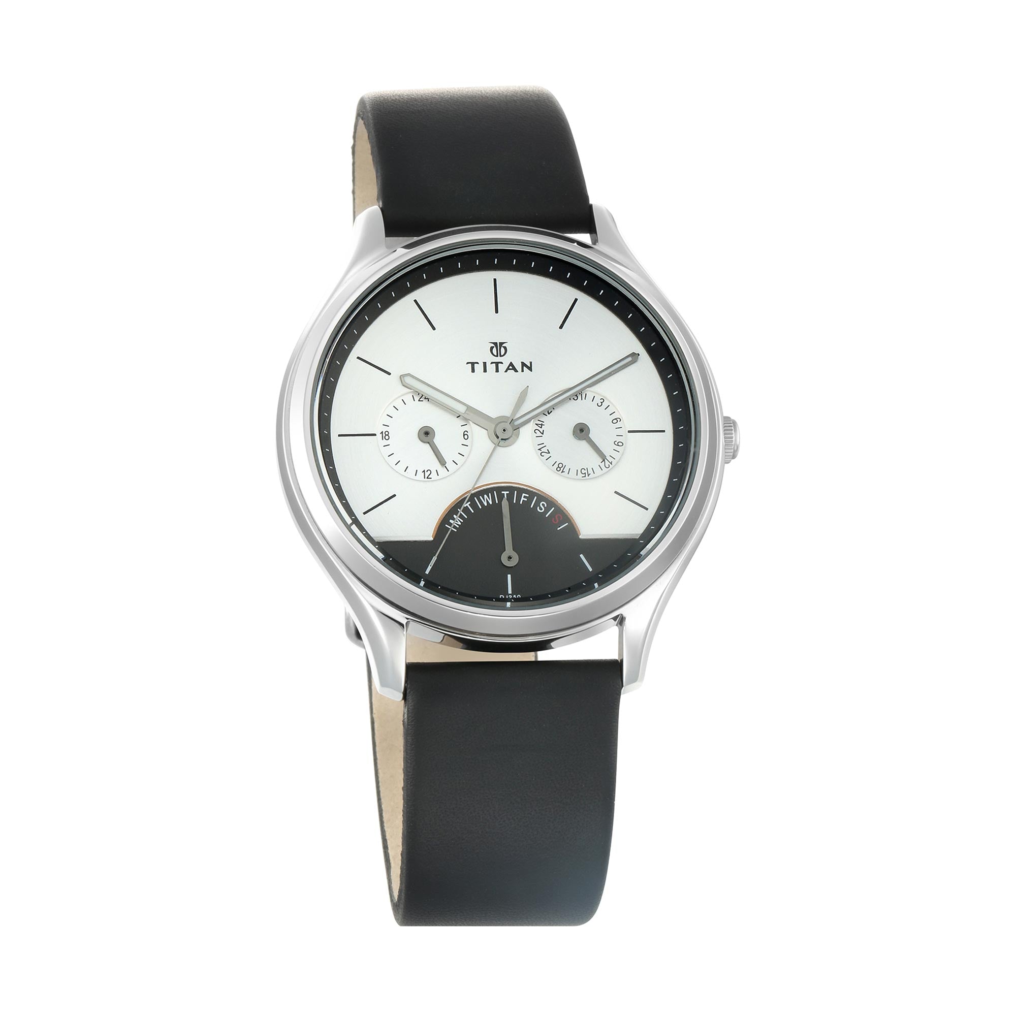 Workwear Watch with Silver Dial & Leather Strap