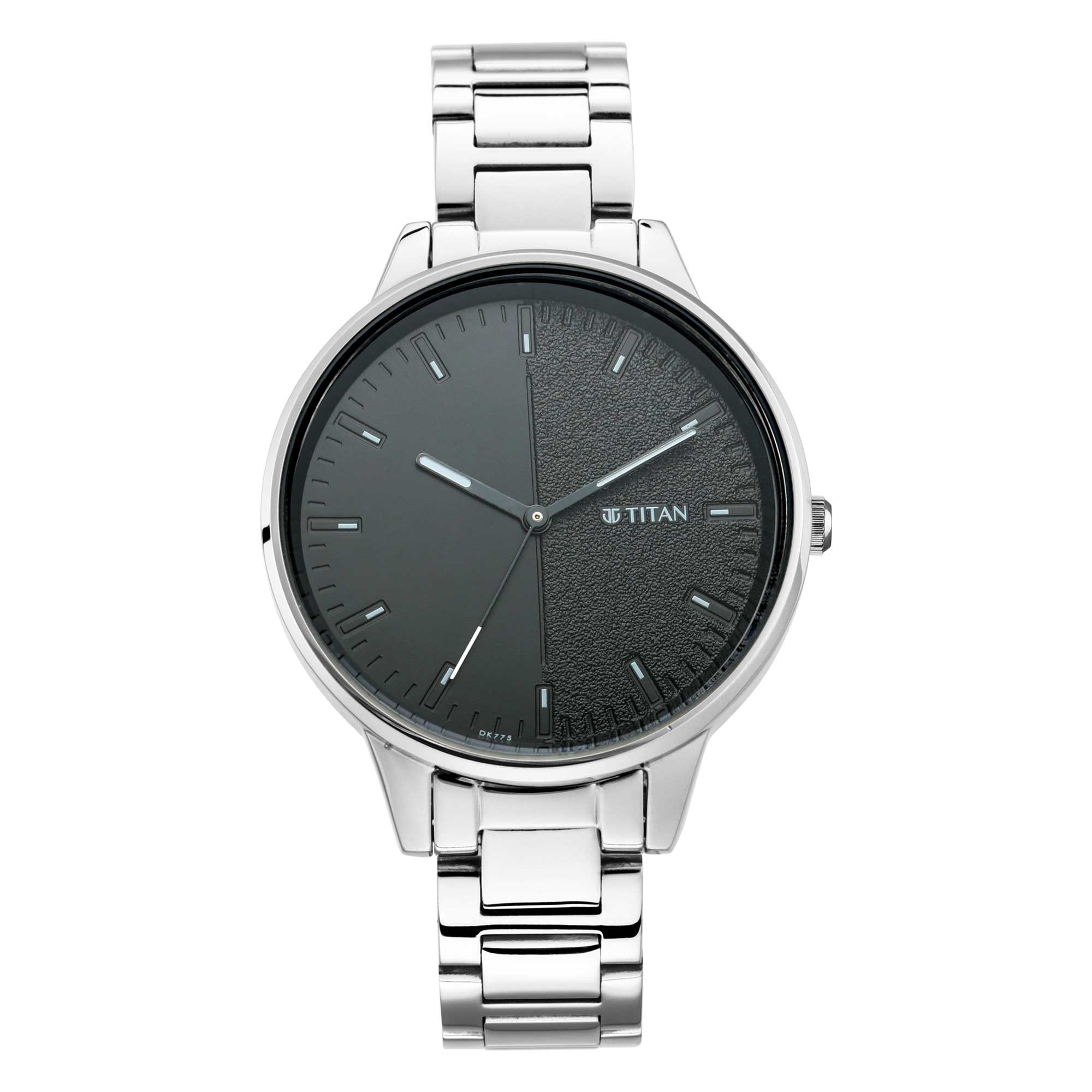 Workwear Watch with Black Dial Metal Strap