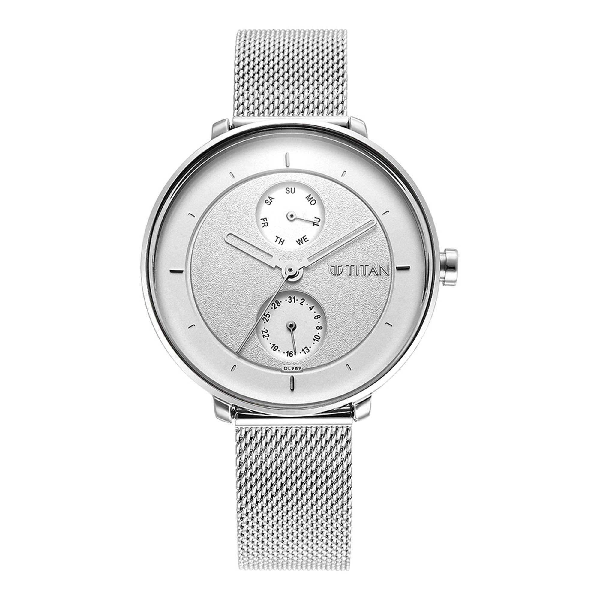 Pastel Dreams White Dial Metal Strap Watch