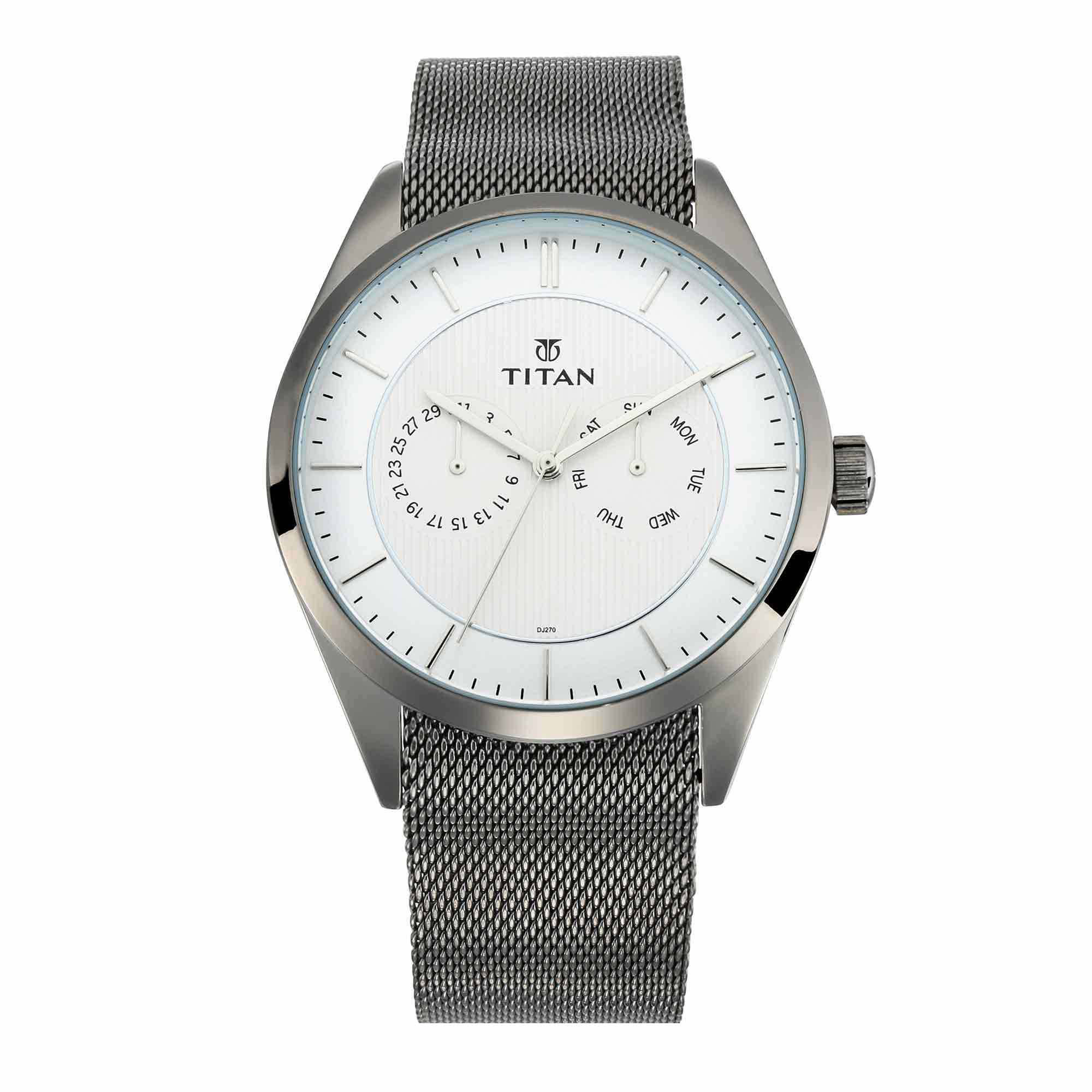 Workwear White Dial Metal Strap Watch