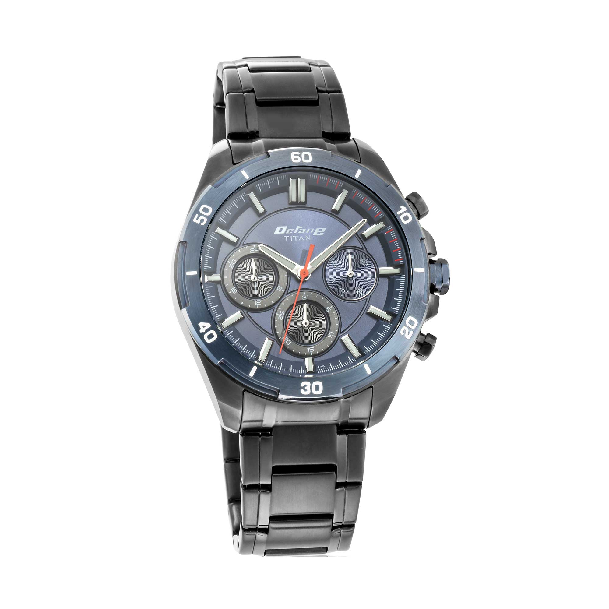 Titan Chronograph Silver Dial Quartz Stainless Steel Strap Men Watch