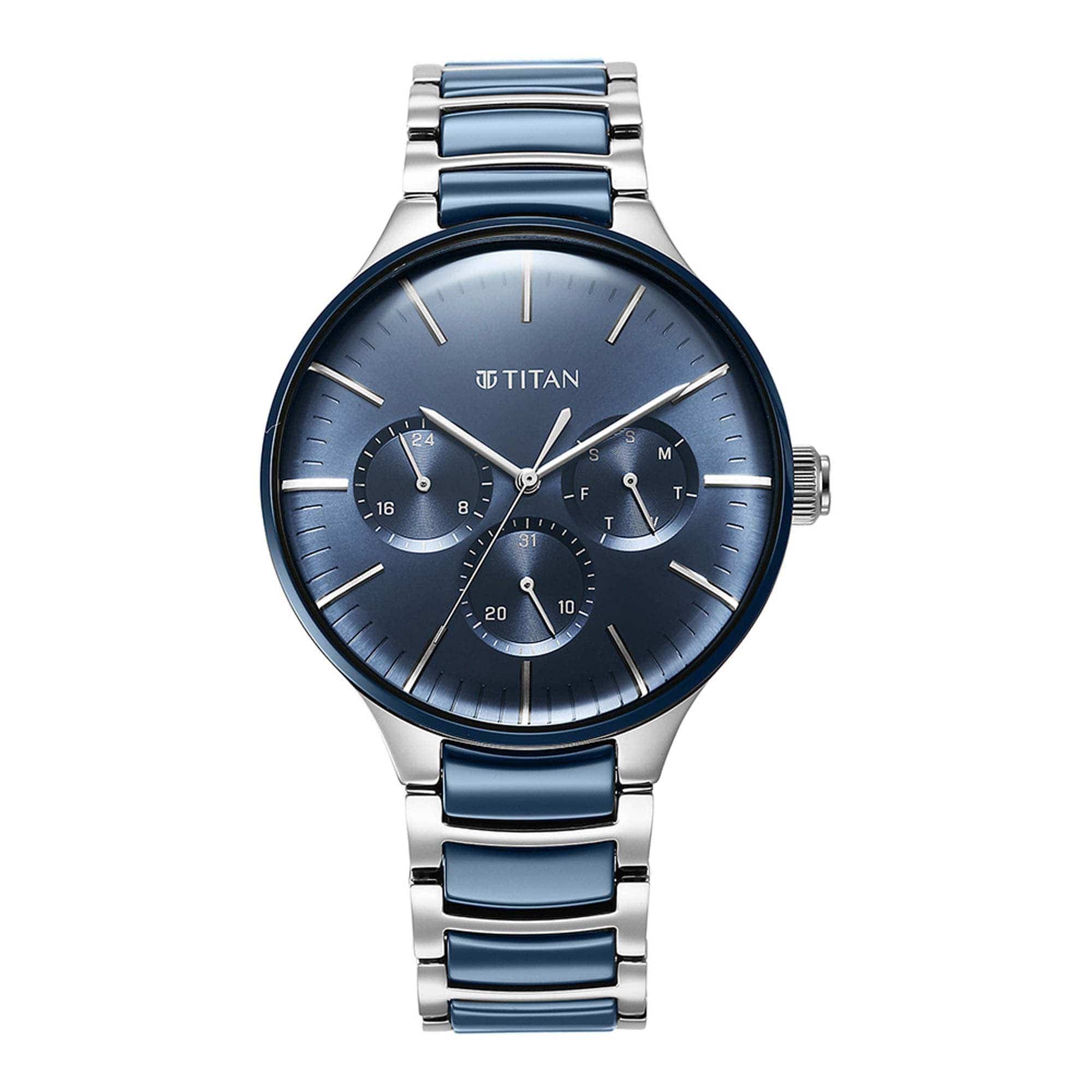 Ceramic Fusion Blue Dial Multifunction Watch