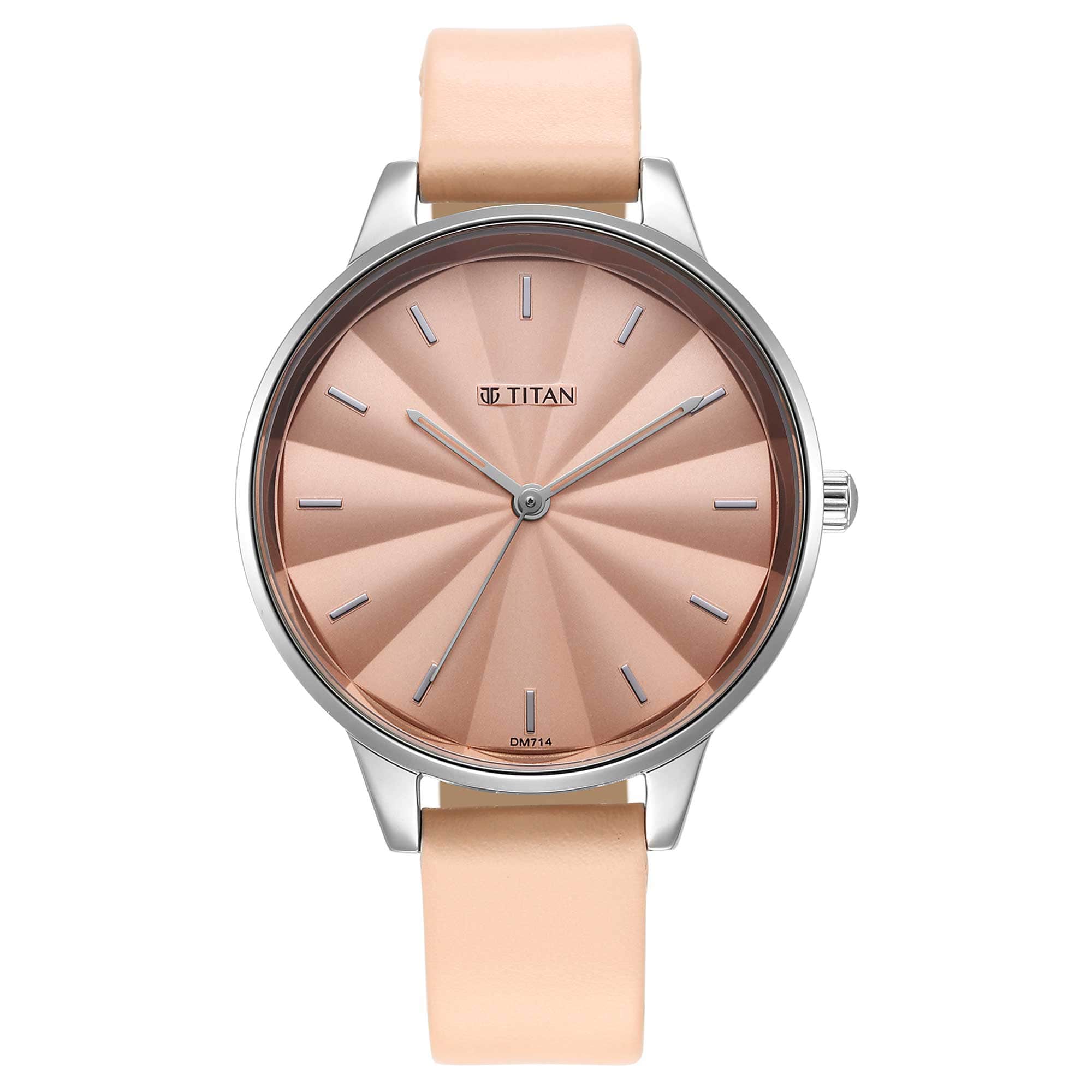 Neo Pink Dial Leather Strap Watch for Women