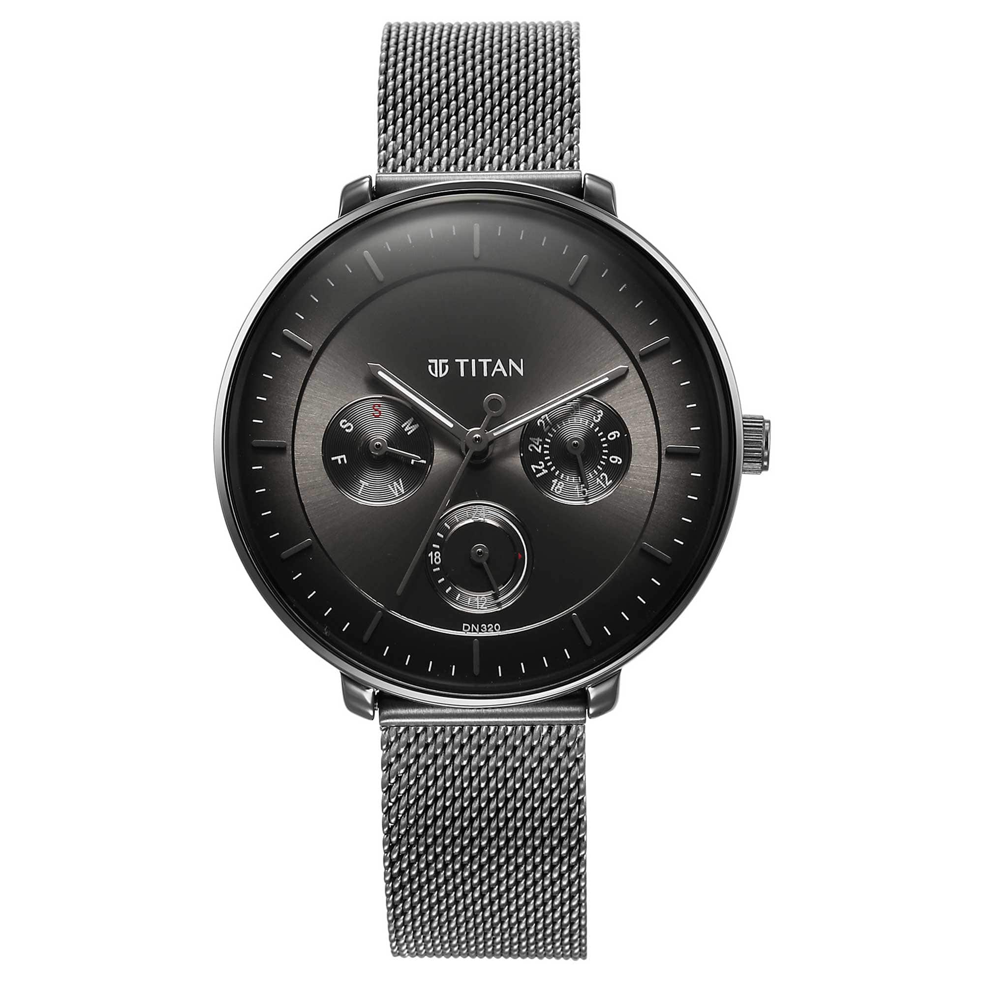 Noir Anthracite Dial Metal Strap Watch