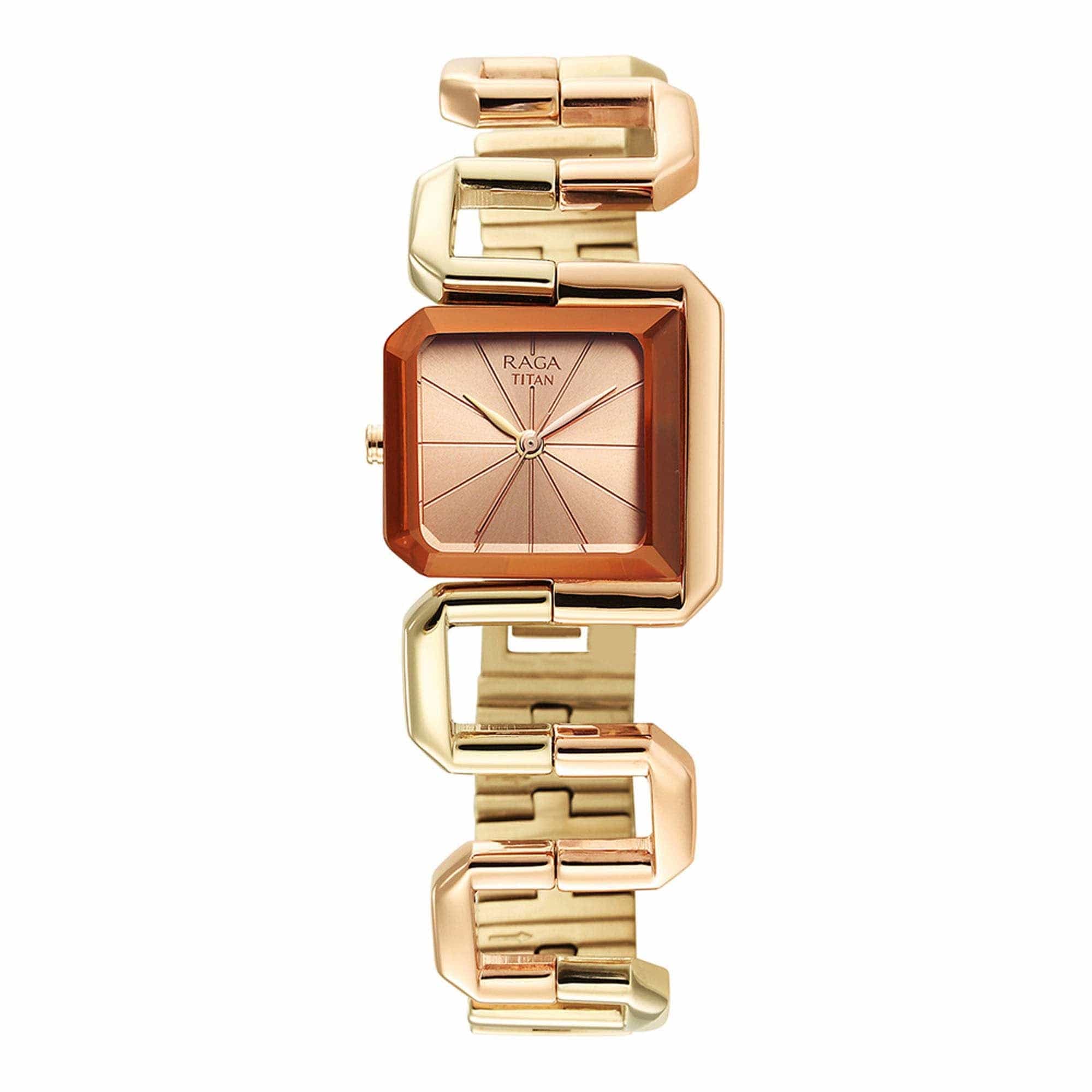 Raga Delight Rose Gold Dial Stainless Steel Strap Watch