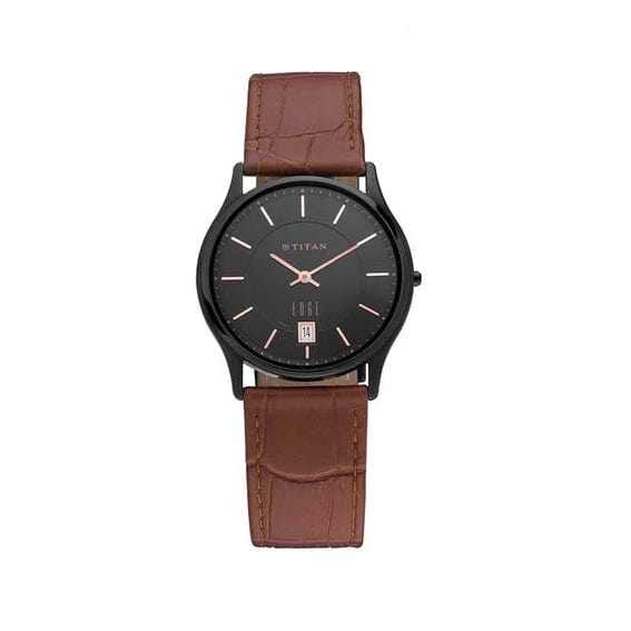 Titan Edge Brown Dial Watch with Date function for Men