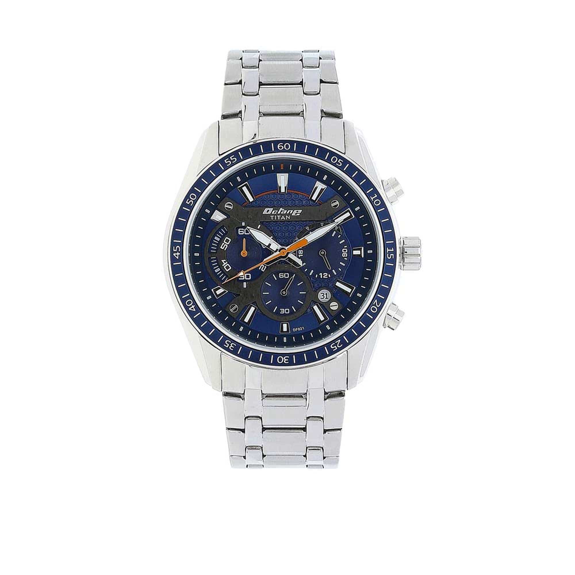 Titan Octane Blue Dial Chronograph Watch for Men