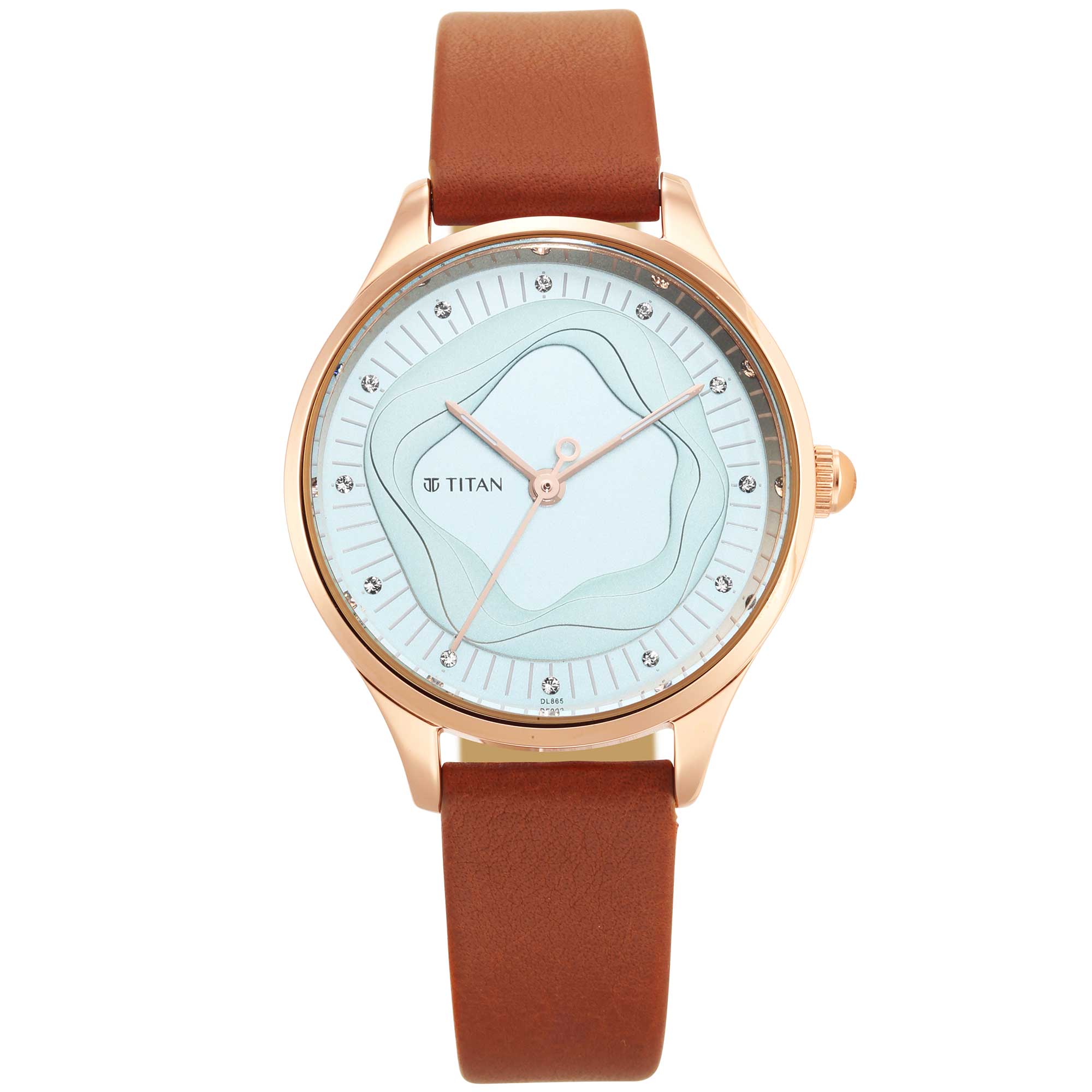 Titan Wander Blue Dial Leather Strap Watch