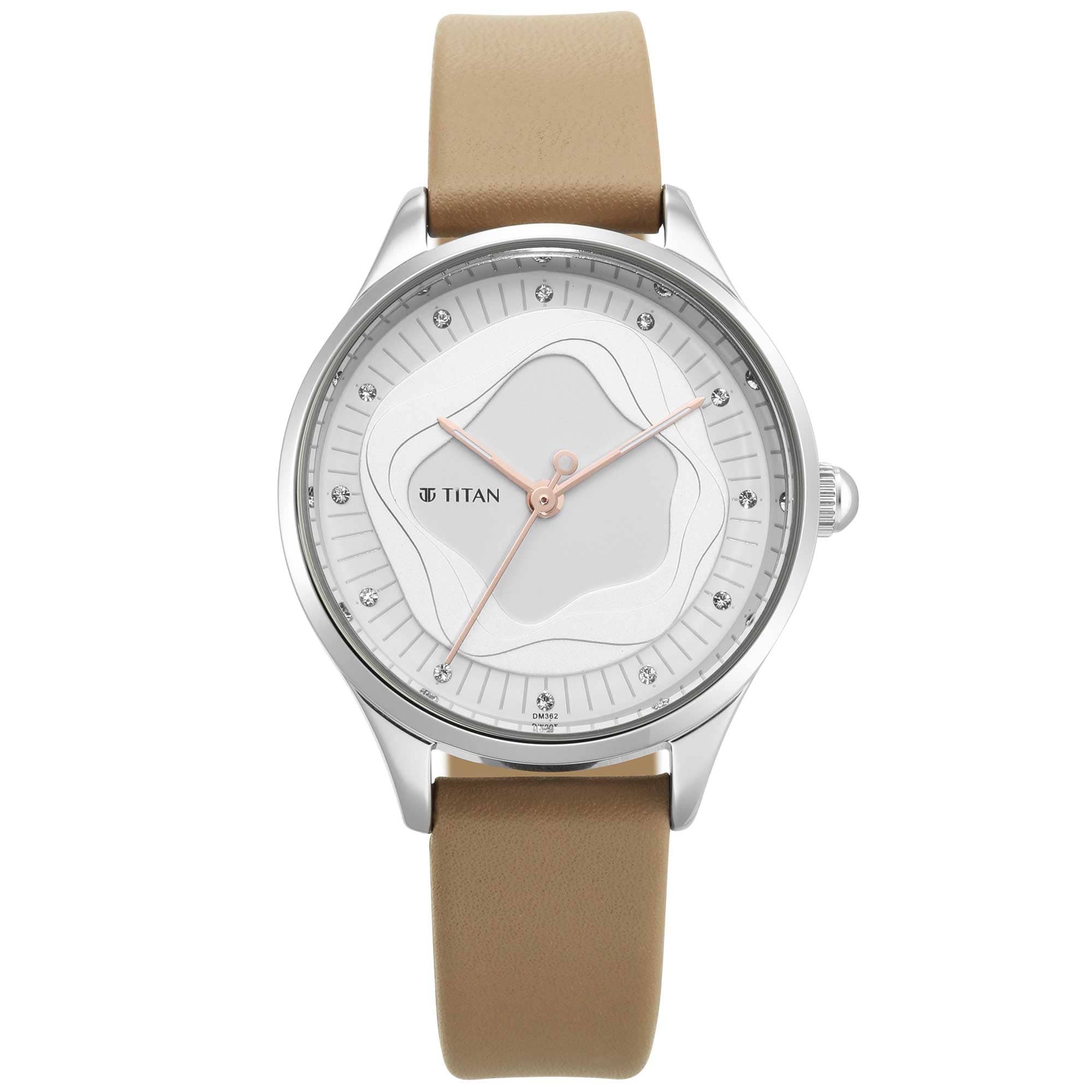 Titan Wander White Dial Leather Strap Watch