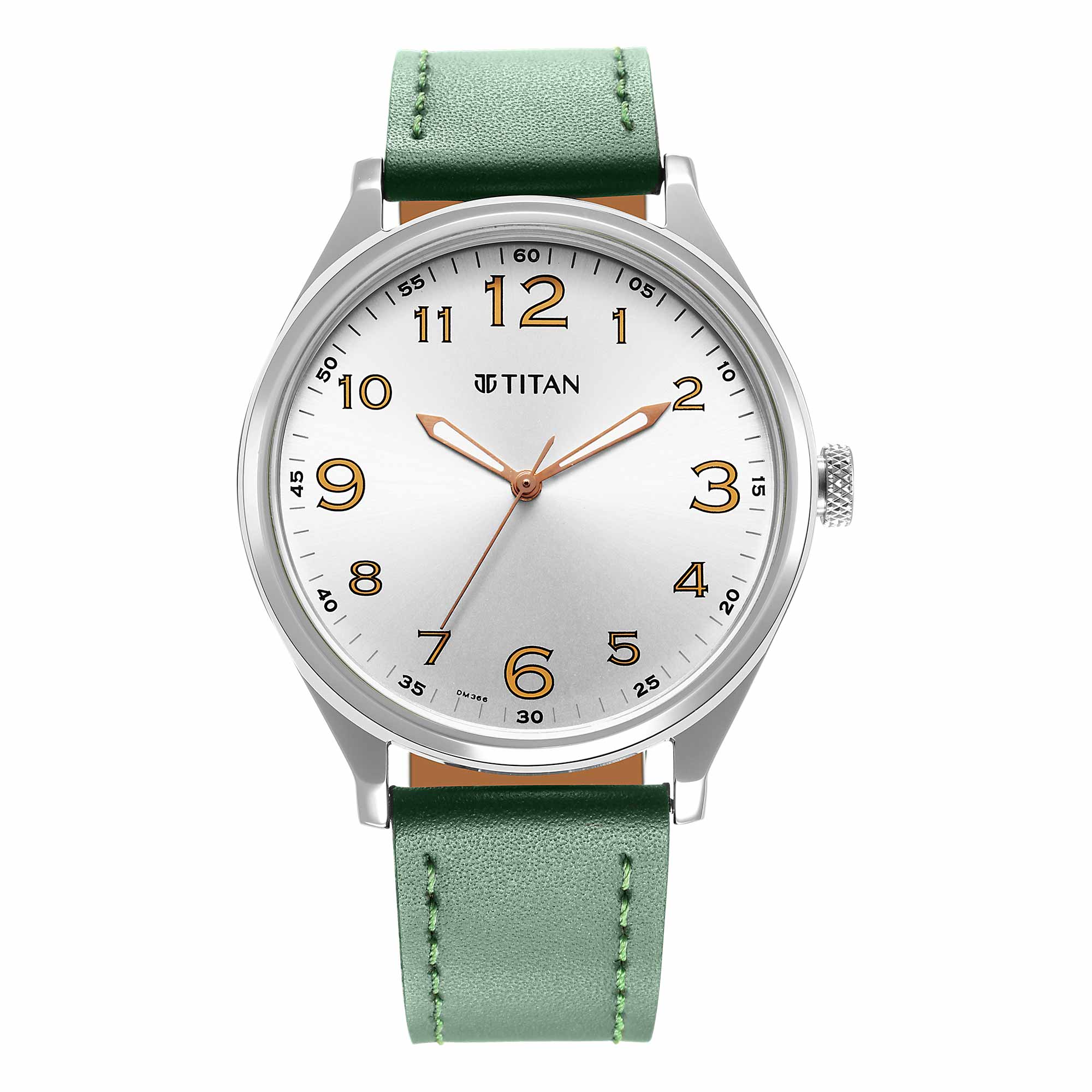 Urban Silver White Dial Leather Strap Watch