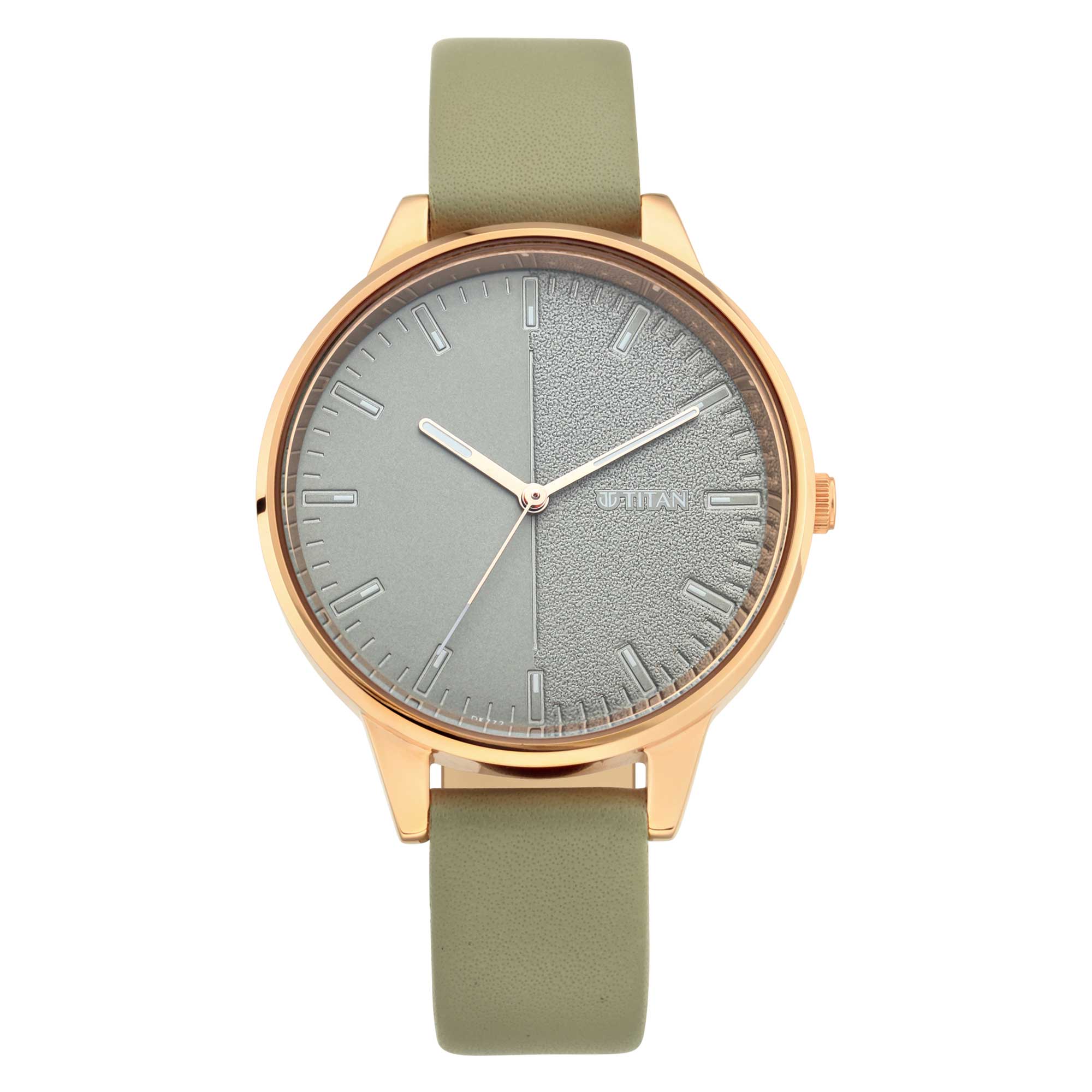 Workwear Watch with Grey Dial Leather Strap